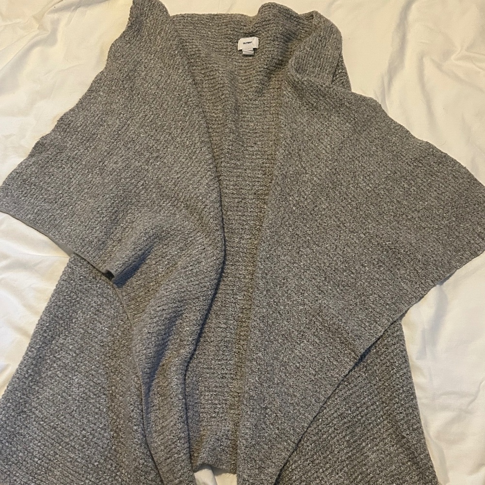Old Navy Open Front Chunky Knit Long Shawl Collar Sleeveless Cardigan / L